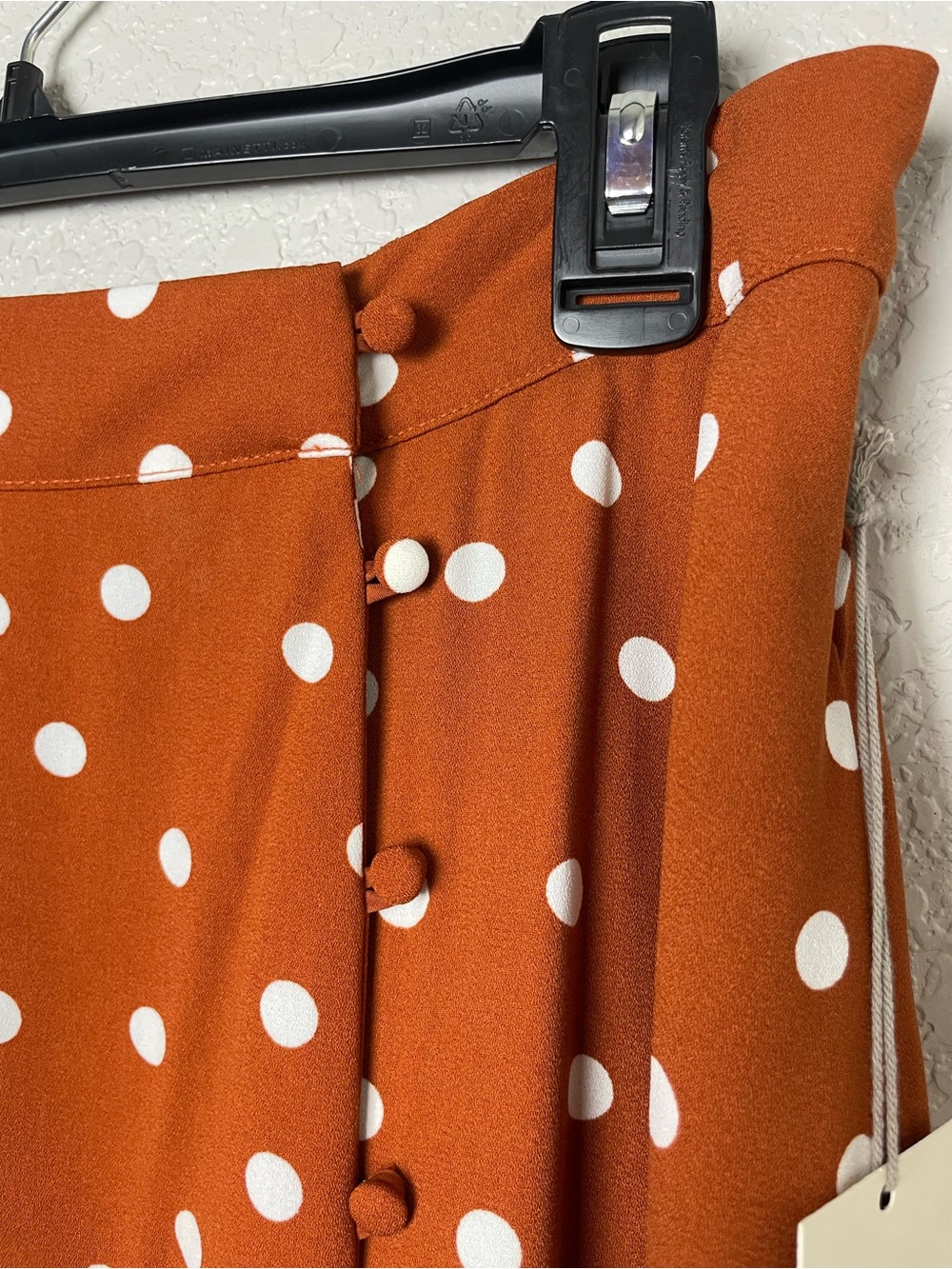bnwt! a new day Rust Polka Dot Maxi Skirt with pockets! Size L - Picture 5 of 9